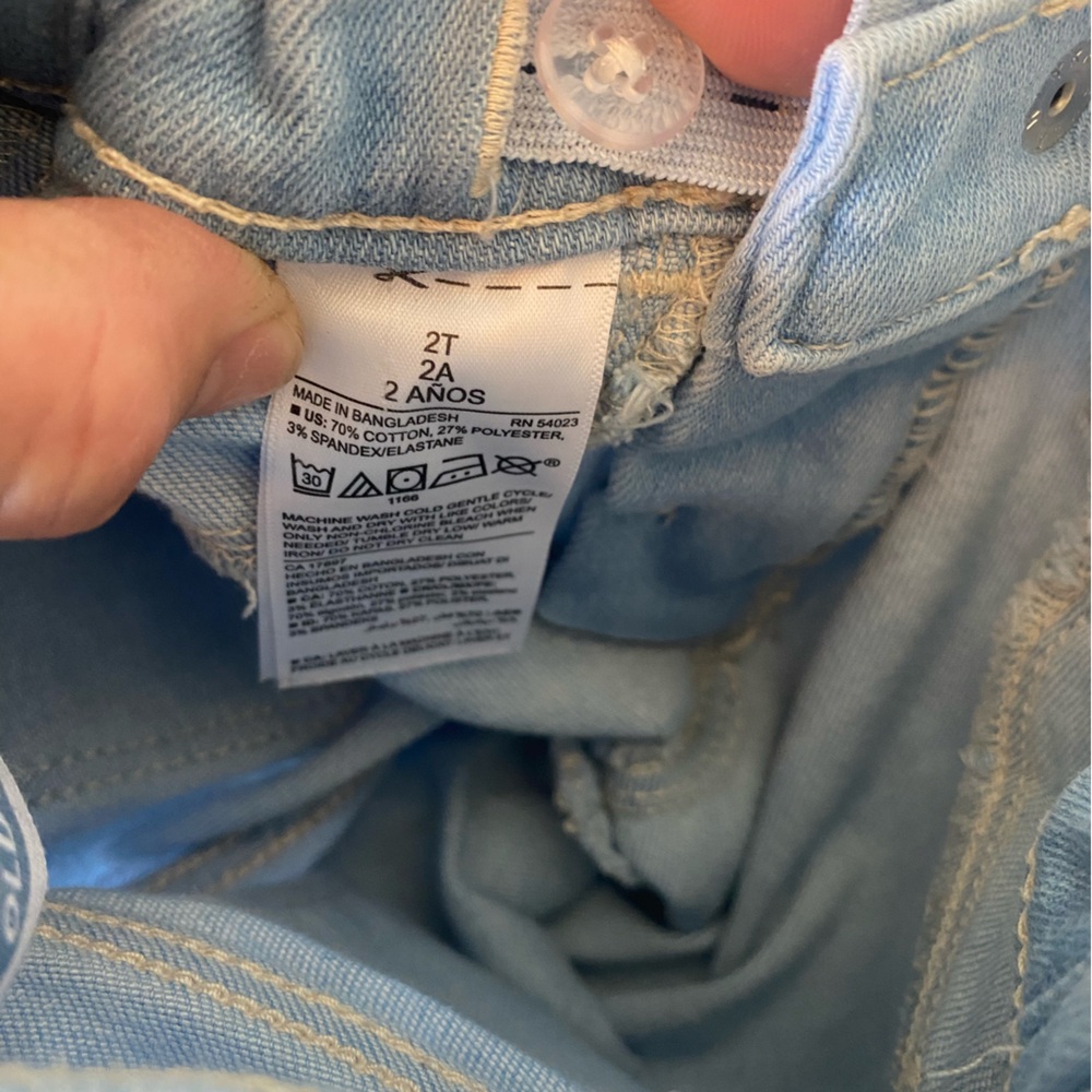 Light Blue Kids Denim Jeans: Old Navy Ballerina Size 2T. - Picture 6 of 6